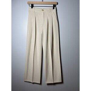 LA Hearts Pinstripe Linen Blend Trousers Pleated Baggy Women’s Size XS